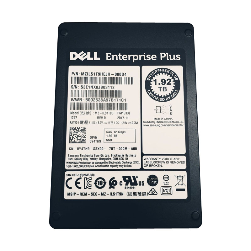 0Y4TH9.jpg Dell 0Y4TH9 - 1.92TB SAS 12Gbps 2.5" SSD - Image 1