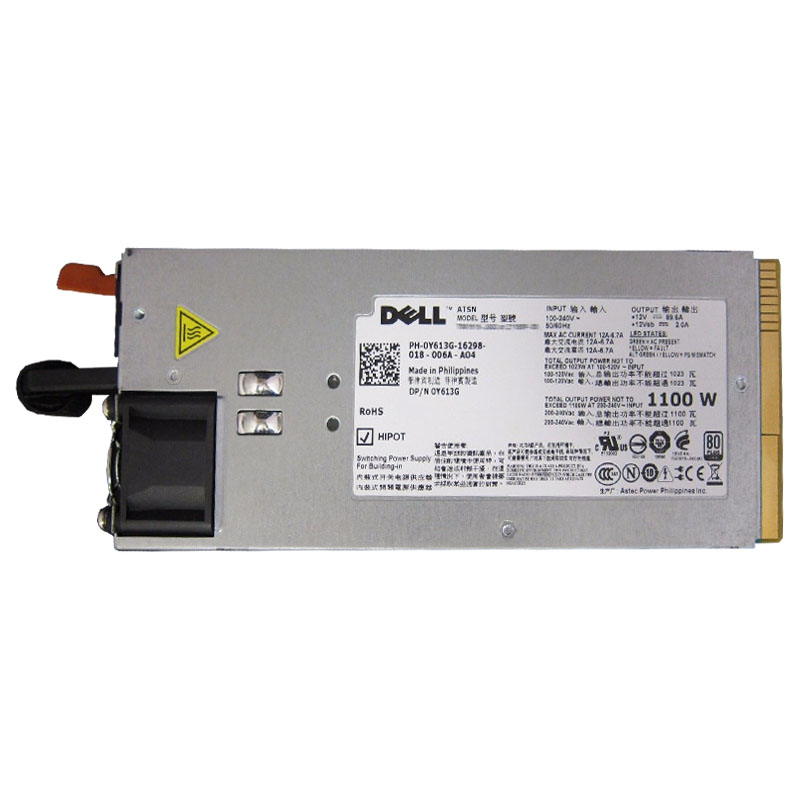 0Y613G.jpg Dell 0Y613G - 1100W Power Supply For PowerEdge R510 - Image 1