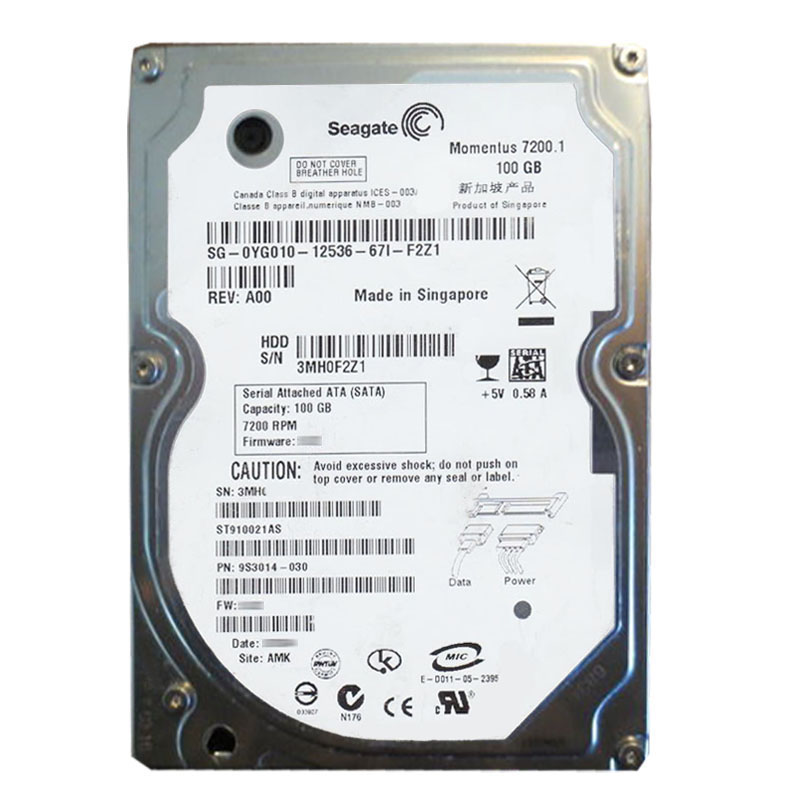 0YG010.jpg Dell 0YG010 - 100GB 7.2K SATA 2.5" 8MB Cache Hard Drive - Image 1