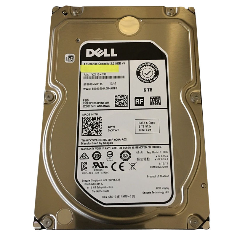 Dell 0YXTWT - 6TB 7.2K SATA 3.5" Hard Drive