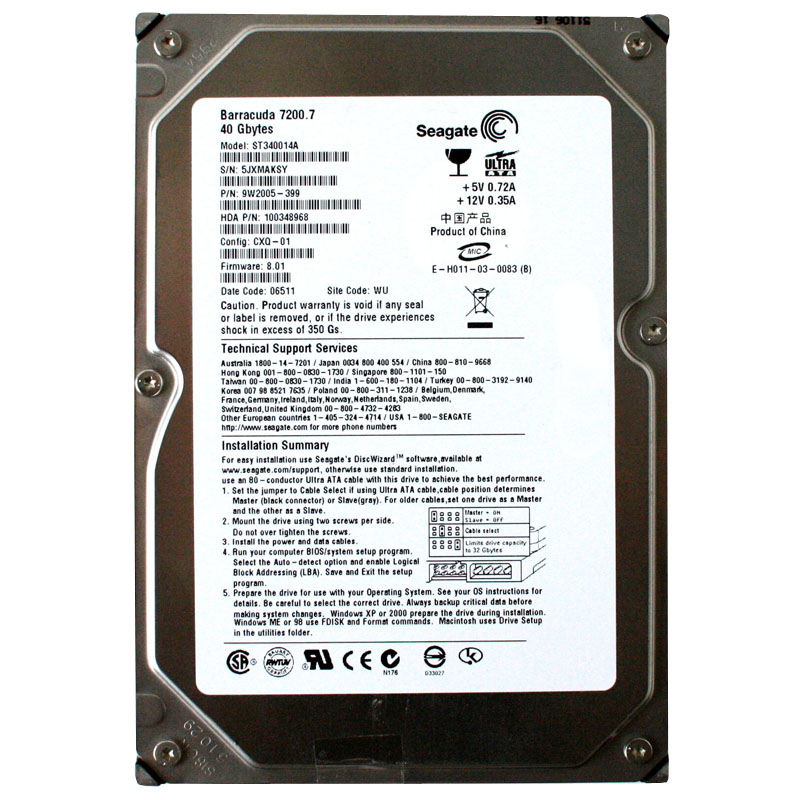 Seagate 100348968 - 40GB 7.2K 3.5" Hard Drive