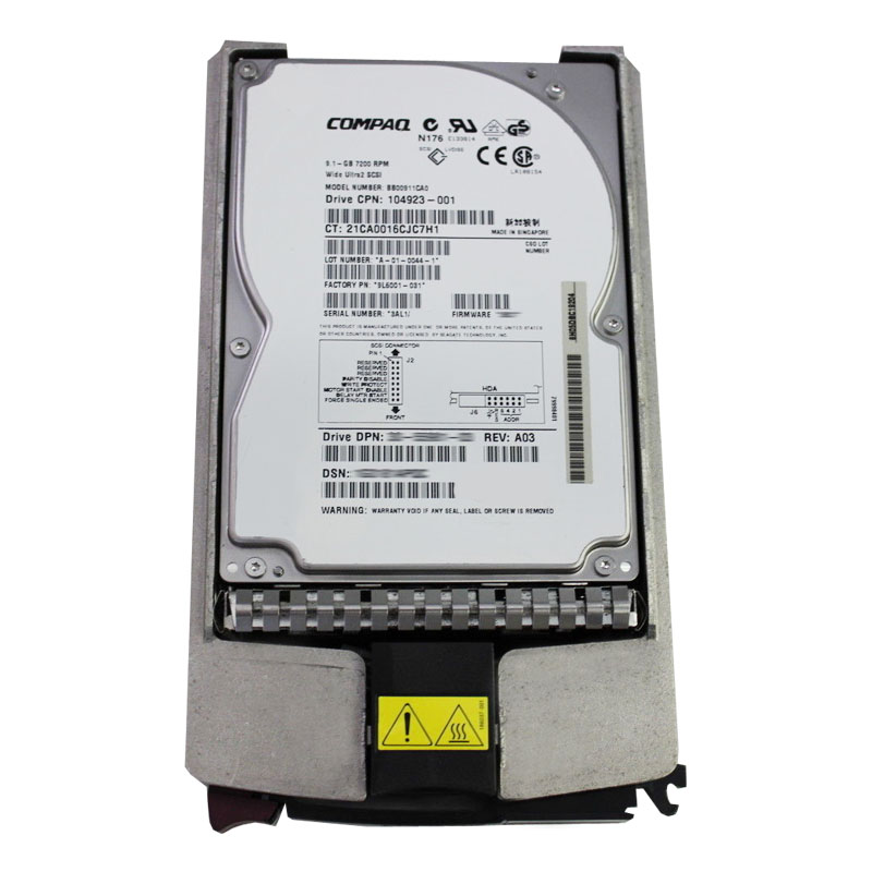 HP-Compaq 104923-001 - 9.1GB 7.2K 80-PIN Ultra2-SCSI 3.5" Hard Drive