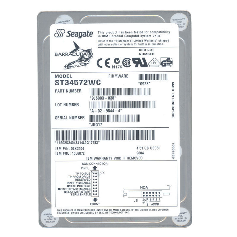 IBM 10L6072 - 4.51GB 3.5Inch 80-Pin Ultra SCSI Hard Drive