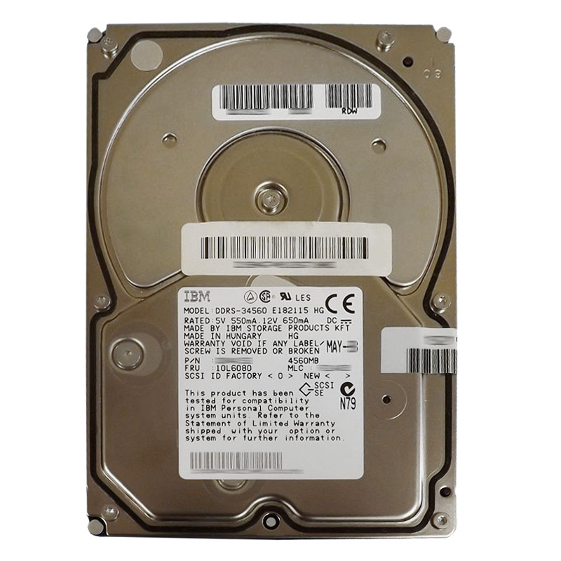 IBM 10L6080 - 4.56GB 7.2K 80-PIN SCSI 3.5" Hard Drive