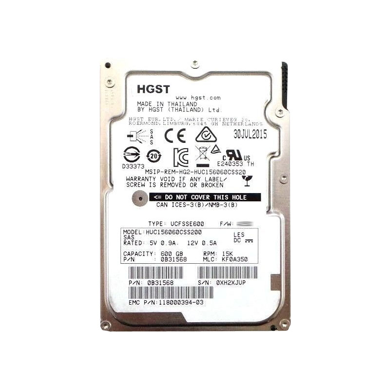 118000394-03 Hitachi - 600GB 15K SAS 2.5" Hard Drive