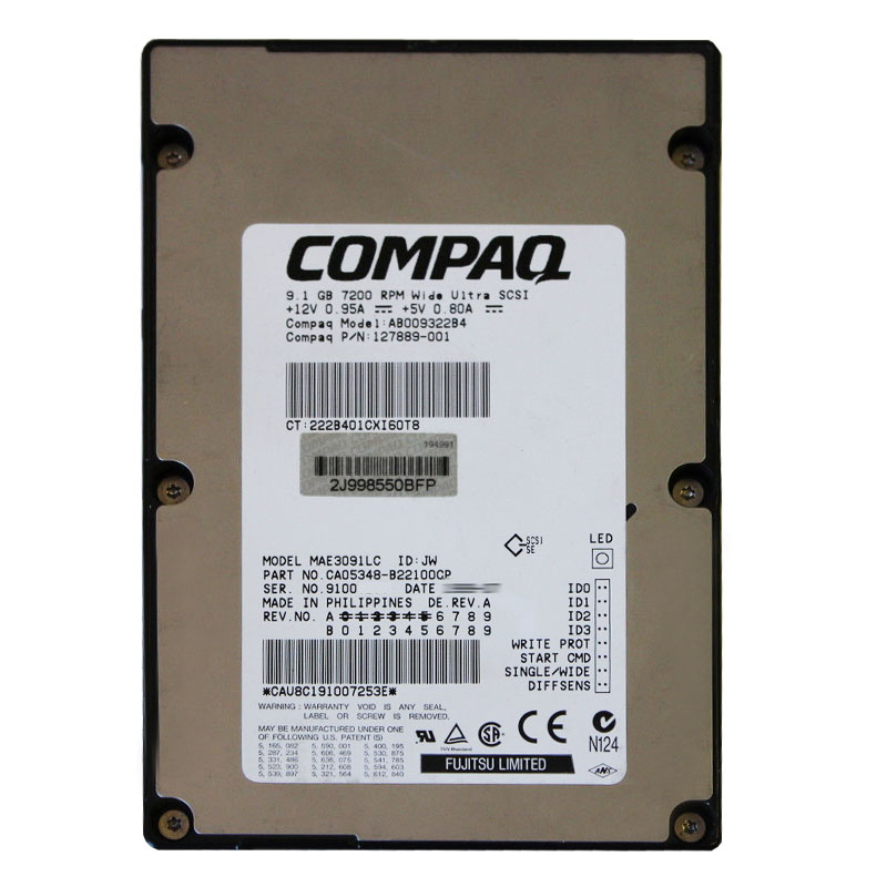 HP-Compaq 127889-001 - 9.1GB 7.2K 80-PIN SCSI 3.5" Hard Drive