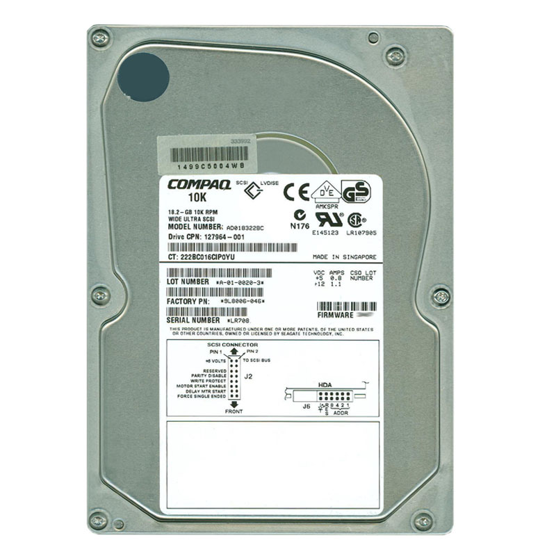 HP-Compaq 127964-001 - 18.2GB 10K 80-PIN SCSI 3.5" Hard Drive