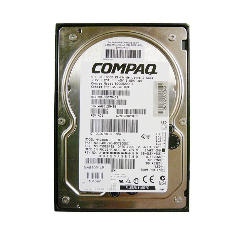 HP 127978-001 - 9.1GB 10000RPM 3.5-Inch 68-Pins Ultra-2 SCSI Hard Drive