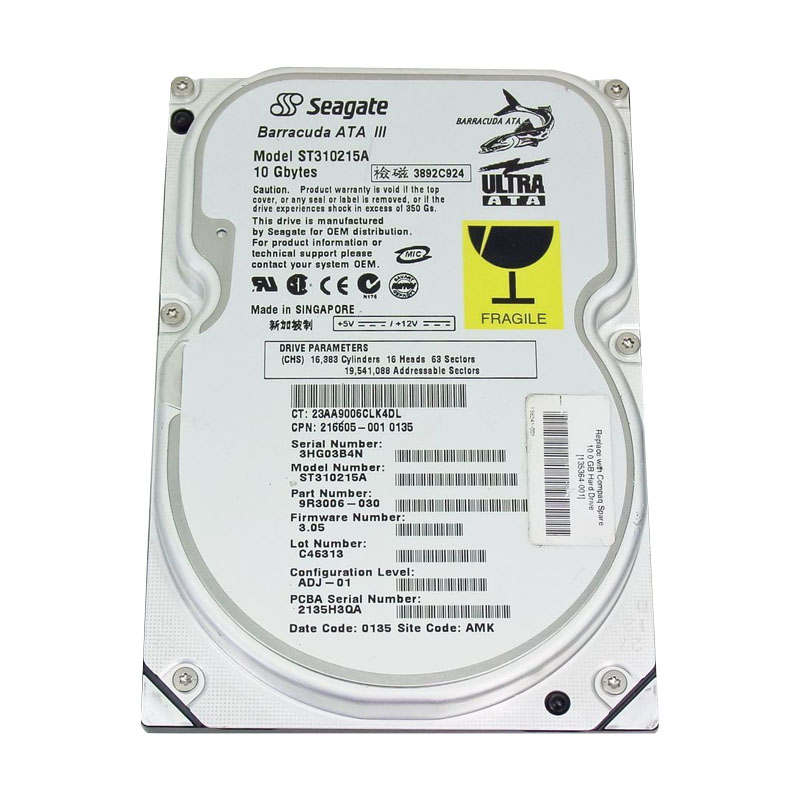 HP 135364-001 - 10GB 7400RPM IDE Hard Drive
