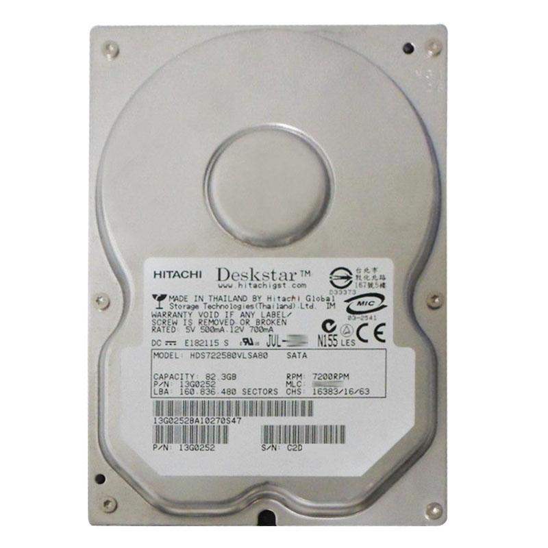 Hitachi 13G0252 - 82.3GB 7.2K SATA 1.5Gbps 3.5Inch 8MB Cache Hard Drive