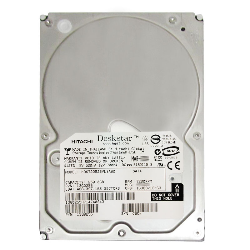 Hitachi 13G0255 - 250GB 7.2K SATA 1.5Gbps 3.5Inch 8MB Cache Hard Drive