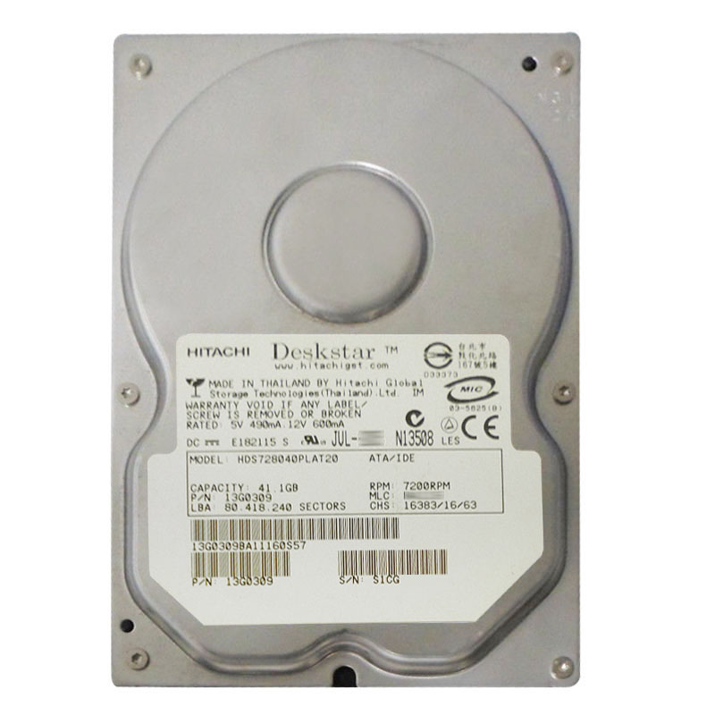 Hitachi 13G0309 - 41.1GB 7.2K IDE 3.5" Hard Drive