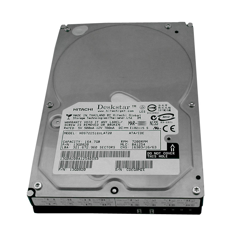 Hitachi 13G0820 - 164.7GB 7.2K IDE 3.5" 2MB Cache Hard Drive
