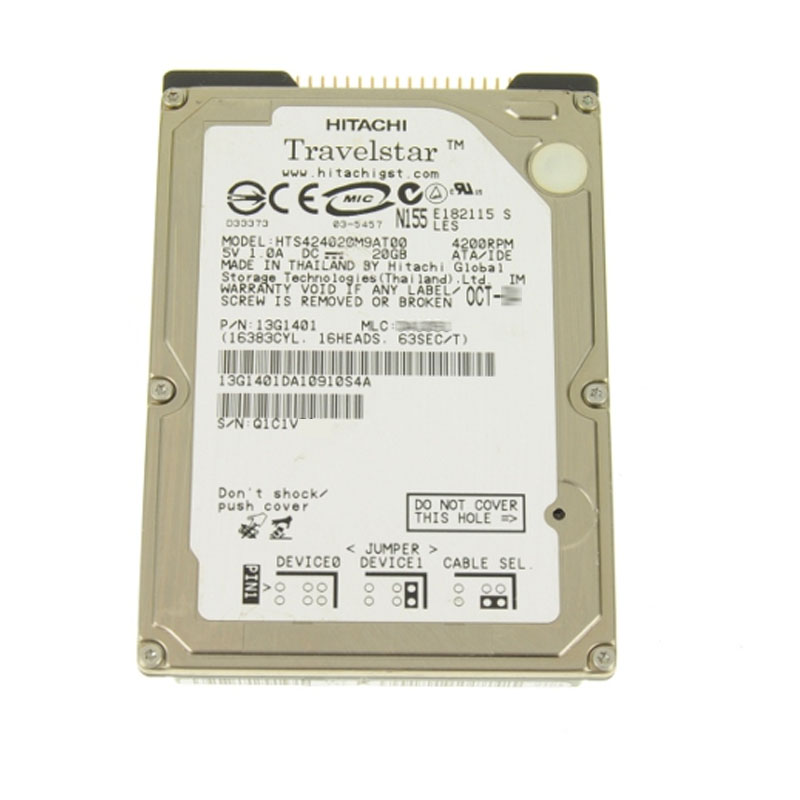 Hitachi 13G1401 - 20GB 4.2K IDE 2.5" 2MB Cache Hard Drive