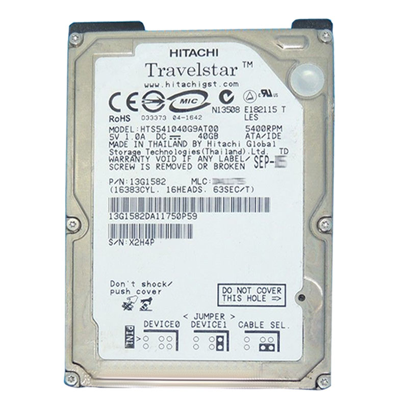 Hitachi 13G1582 - 40GB 5.4K IDE 2.5Inch 8MB Cache Hard Drive