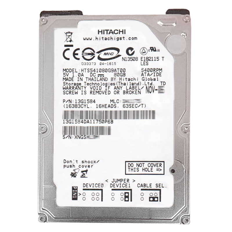 Hitachi 13G1584 - 80GB 5.4K IDE 2.5Inch 8MB Cache Hard Drive