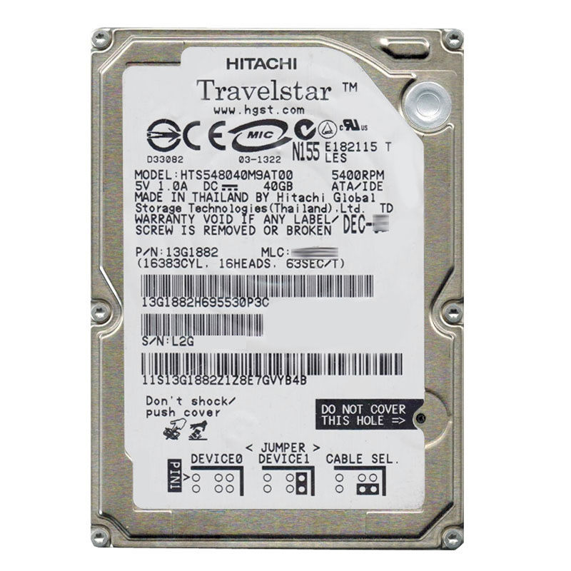 Hitachi 13G1882 - 40GB 5.4K IDE 2.5Inch 8MB Cache Hard Drive