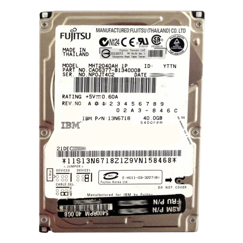IBM 13N6718 - 40GB 5.4K IDE 2.5" Hard Drive