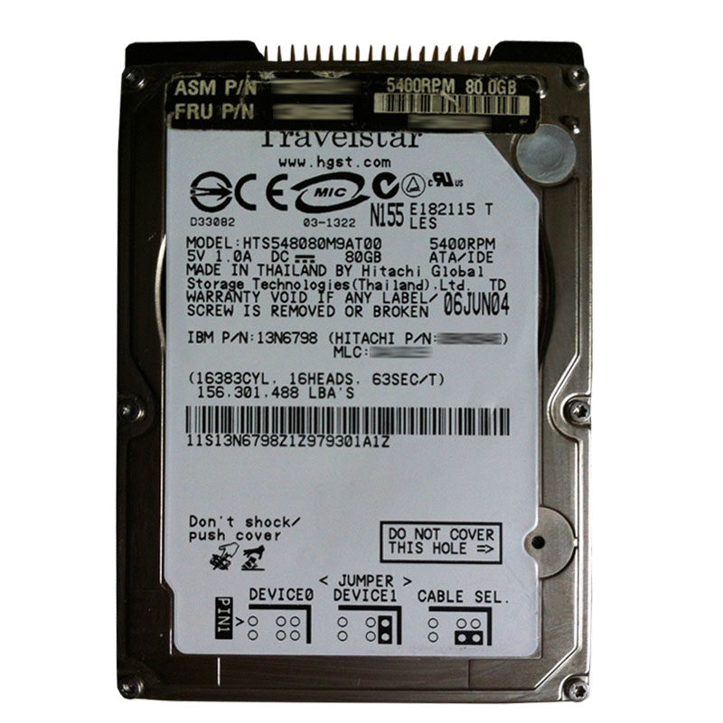 IBM 13N6798 - 80GB 5.4K IDE 2.5" 8MB Cache Hard Drive