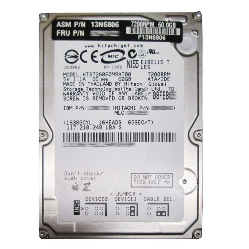 IBM 13N6806 - 60GB 7.2K IDE 2.5" Hard Drive