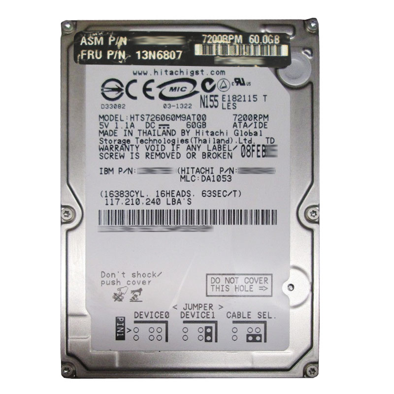 IBM 13N6807 - 60GB 7.2K IDE 2.5" Hard Drive