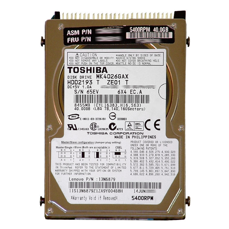 Lenovo 13N6879 - 40GB 5.4K IDE 2.5" Hard Drive