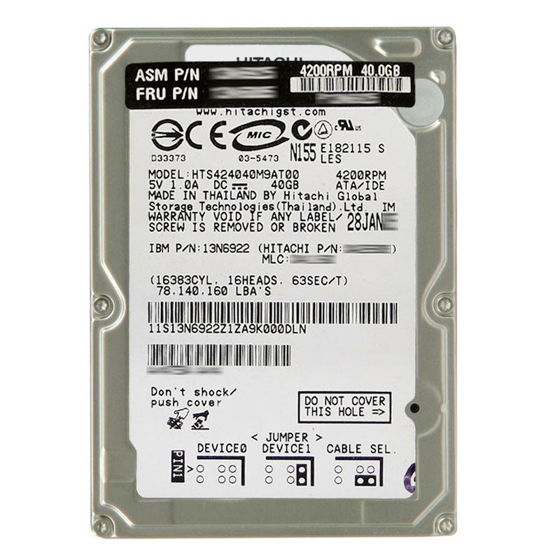 IBM 13N6922 - 40GB 4.2K IDE 2.5" 2MB Cache Hard Drive