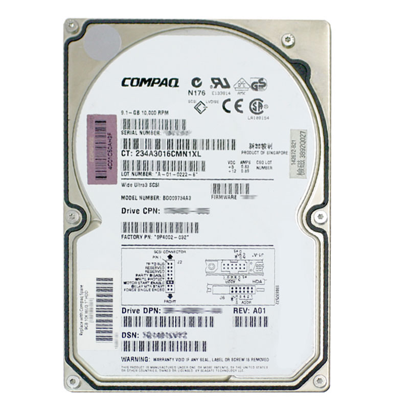 142672-B21.jpg HP-Compaq 142672-B21 - 9.1GB 10K 68-PIN SCSI 3.5" Hard Drive - Image 1