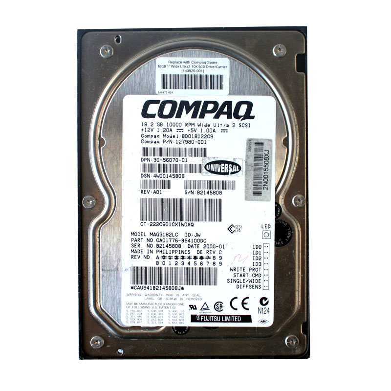 HP 146475-001 - 18.2GB 10000RPM SCSI-3 WIDE Hard Drive
