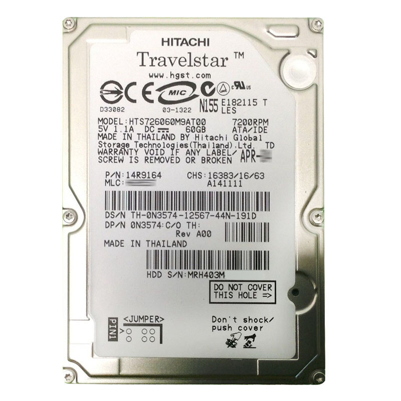 Hitachi 14R9164 - 60GB 7.2K IDE 2.5Inch 8MB Cache Hard Drive