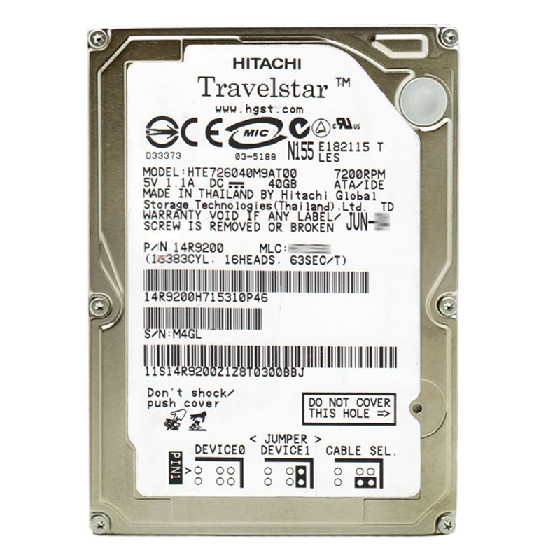 Hitachi 14R9200 - 40GB 7.2K ATA/100 2.5Inch 8MB Cache Hard Drive