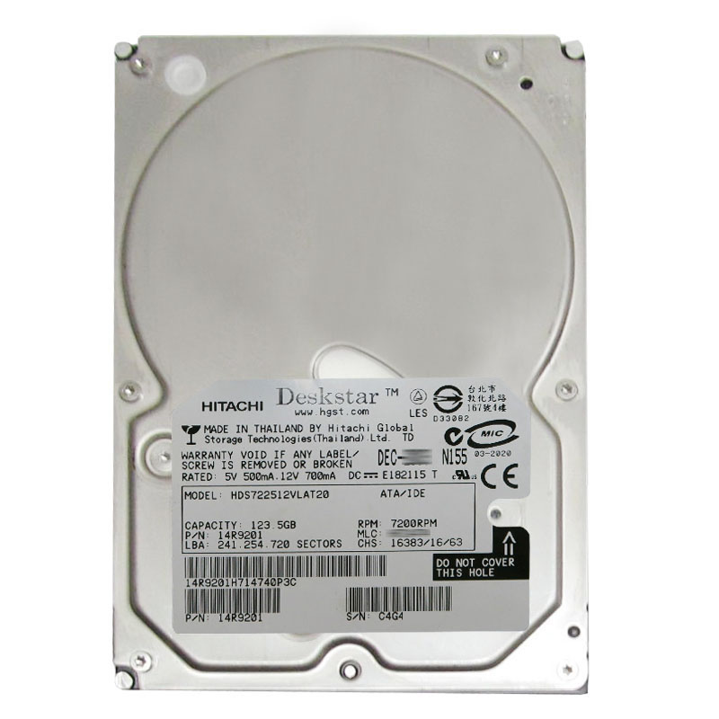 Hitachi 14R9201 - 123.5GB 7.2K IDE 3.5Inch 2MB Cache Hard Drive