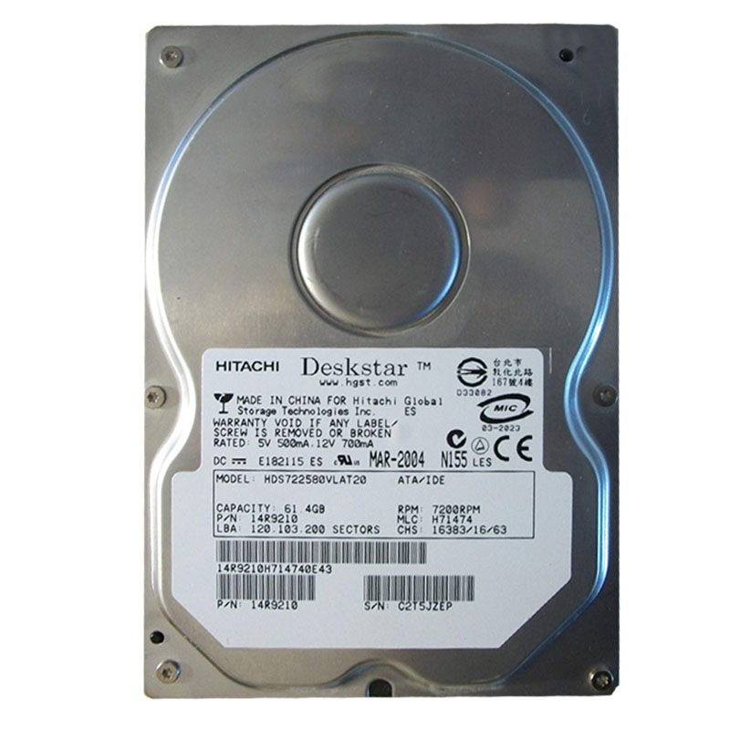 Hitachi 14R9210 - Deskstar 61.4GB 7200RPM IDE 3.5Inch 2MB cache Hard Drive