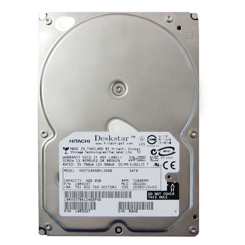 Hitachi 14R9337 - 400GB 7.2K SATA 1.5Gbps 3.5Inch 8MB Cache Hard Drive