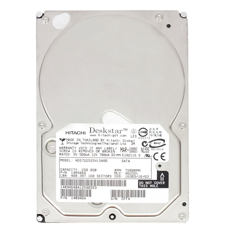 Hitachi 14R9464 - 250GB 7.2K SATA 1.5Gbps 3.5Inch 8MB Cache Hard Drive