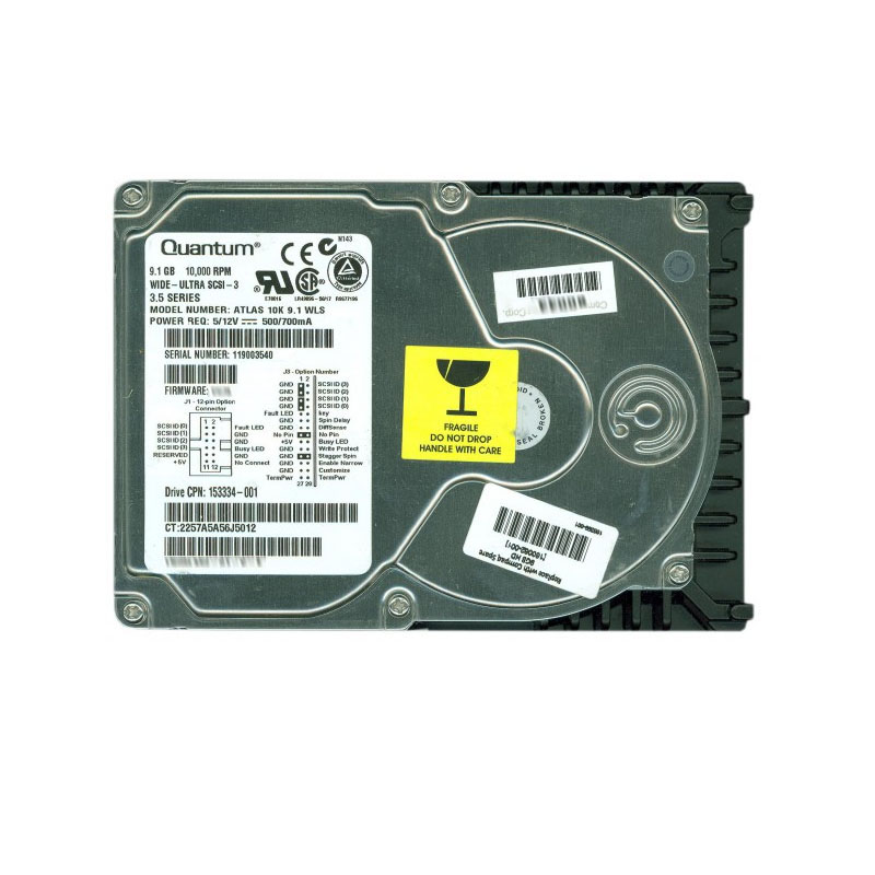 HP 153334-001 - 9.1GB 10K 68-PIN SCSI 3.5" Hard Drive
