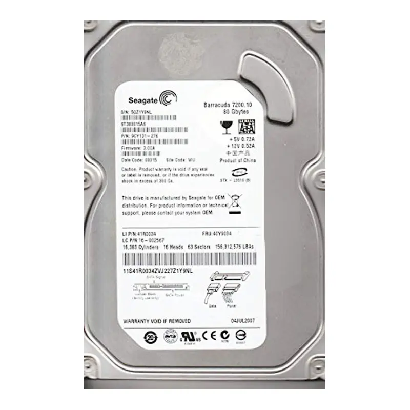 16-002567.jpg IBM 16-002567 - 80GB 7200RPM 3.5-Inch SATA Hard Drive - Image 1