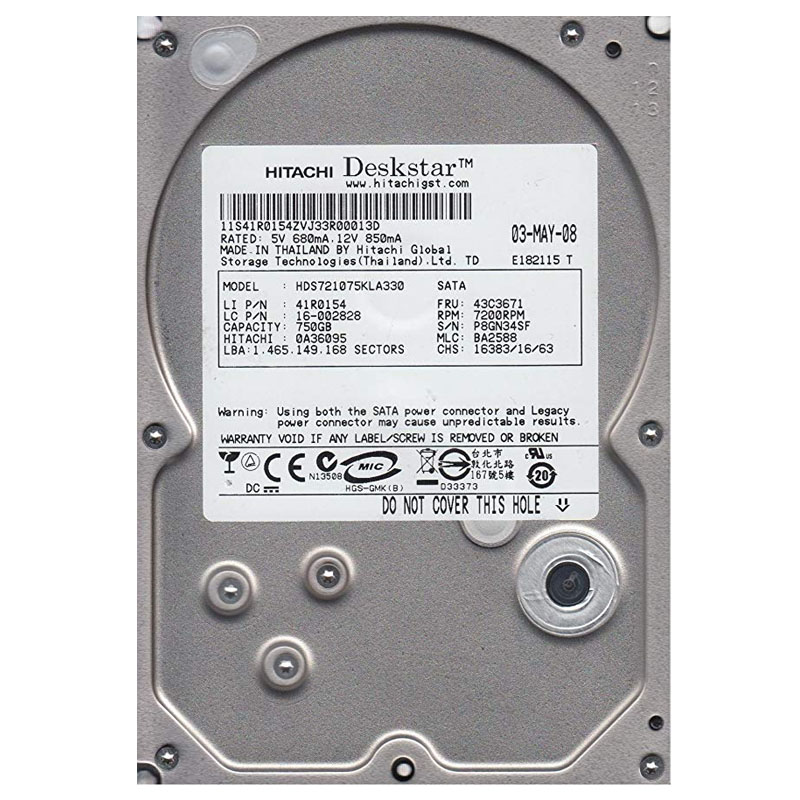 Lenovo 16-002828 - 750GB 7.2K SATA 3.5" Hard Drive