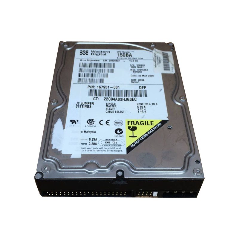 167951-001.jpg HP 167951-001 - 15GB 7200RPM IDE 3.5Inch Hard Drive - Image 1