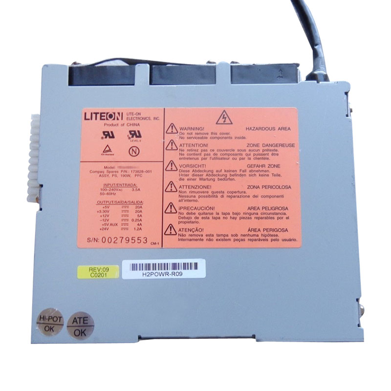 HP 173828-001 - 190W Power Supply For Proliant DL360