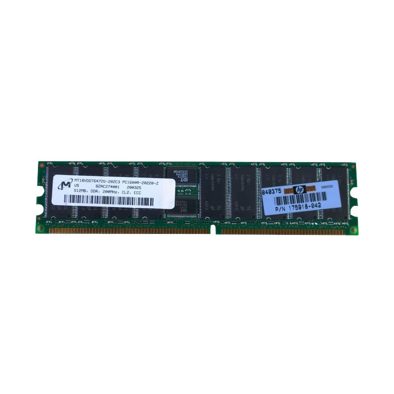 175918-042.jpg HP 175918-042 - 512MB DDR PC-1600 ECC Registered 184-Pins Memory - Image 1