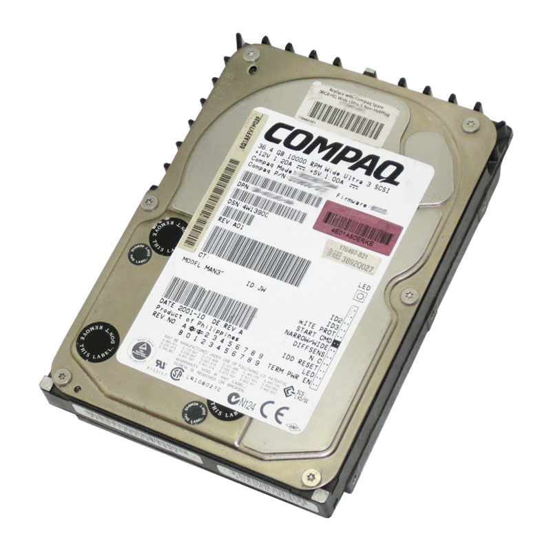 176497-B21.jpg HP-Compaq 176497-B21 - 36.4GB 10K 68-PIN Ultra3-Wide SCSI 3.5" Hard Drive - Image 1