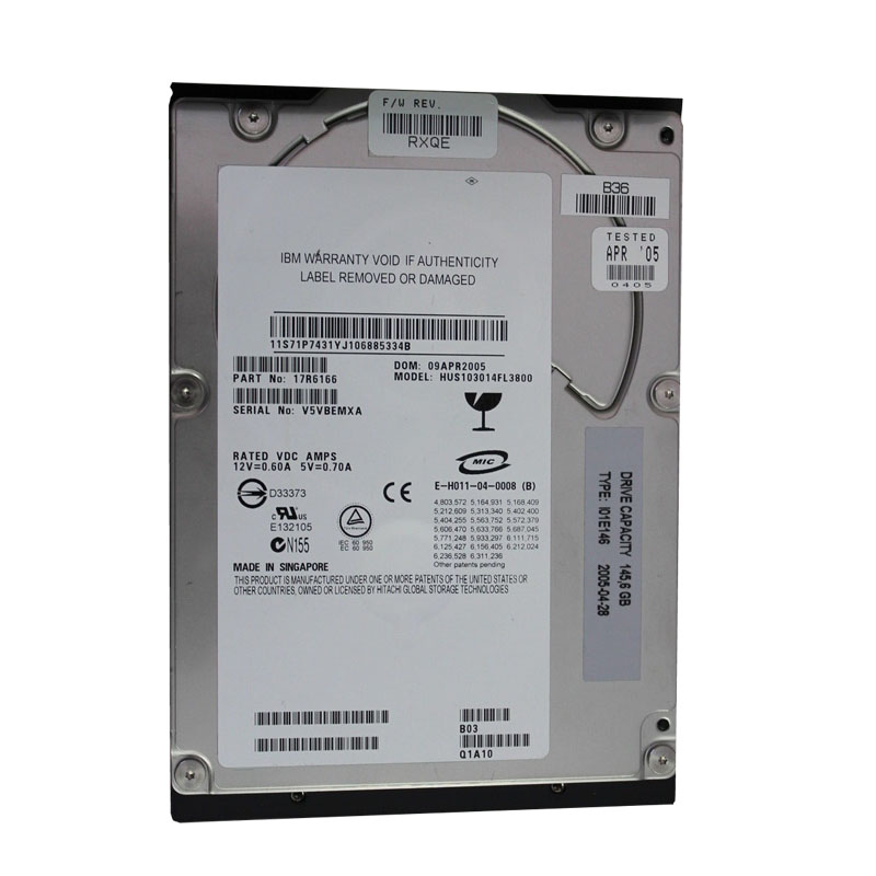 17R6166.jpg IBM 17R6166 - 146GB 10000RPM Ultra320 Hard Drive - Image 1