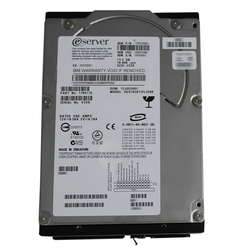 IBM 17R6176 - 73.4GB 10K 68-PIN Ultra-320 SCSI 3.5" Hard Drive