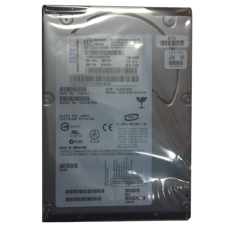 IBM 17R6327 - 146GB 10000RPM 68-Pins U320 Hard Drive