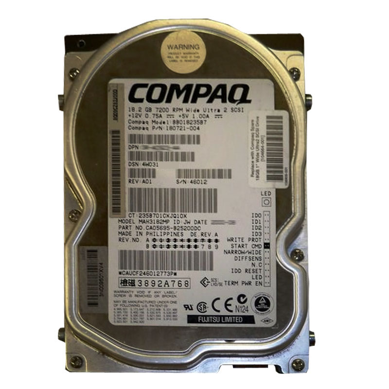 HP-Compaq 180721-004 - 18.2GB 7.2K 68-PIN Ultra2-SCSI 3.5" Hard Drive