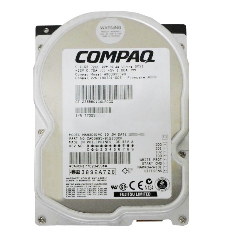 HP-Compaq 180721-005 - 9.1GB 7.2K 80-PIN SCSI 3.5" Hard Drive