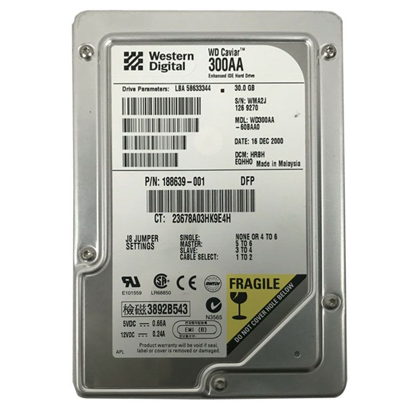 HP 188639-001 - 30GB IDE 3.5" Hard Drive