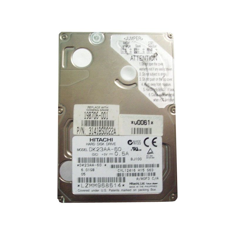 HP 198706-001 - 6GB IDE 2.5" Hard Drive