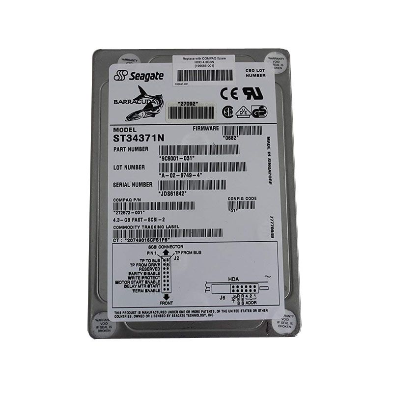HP 199585-001 - 4.3GB 50-PIN SCSI 3.5" Hard Drive
